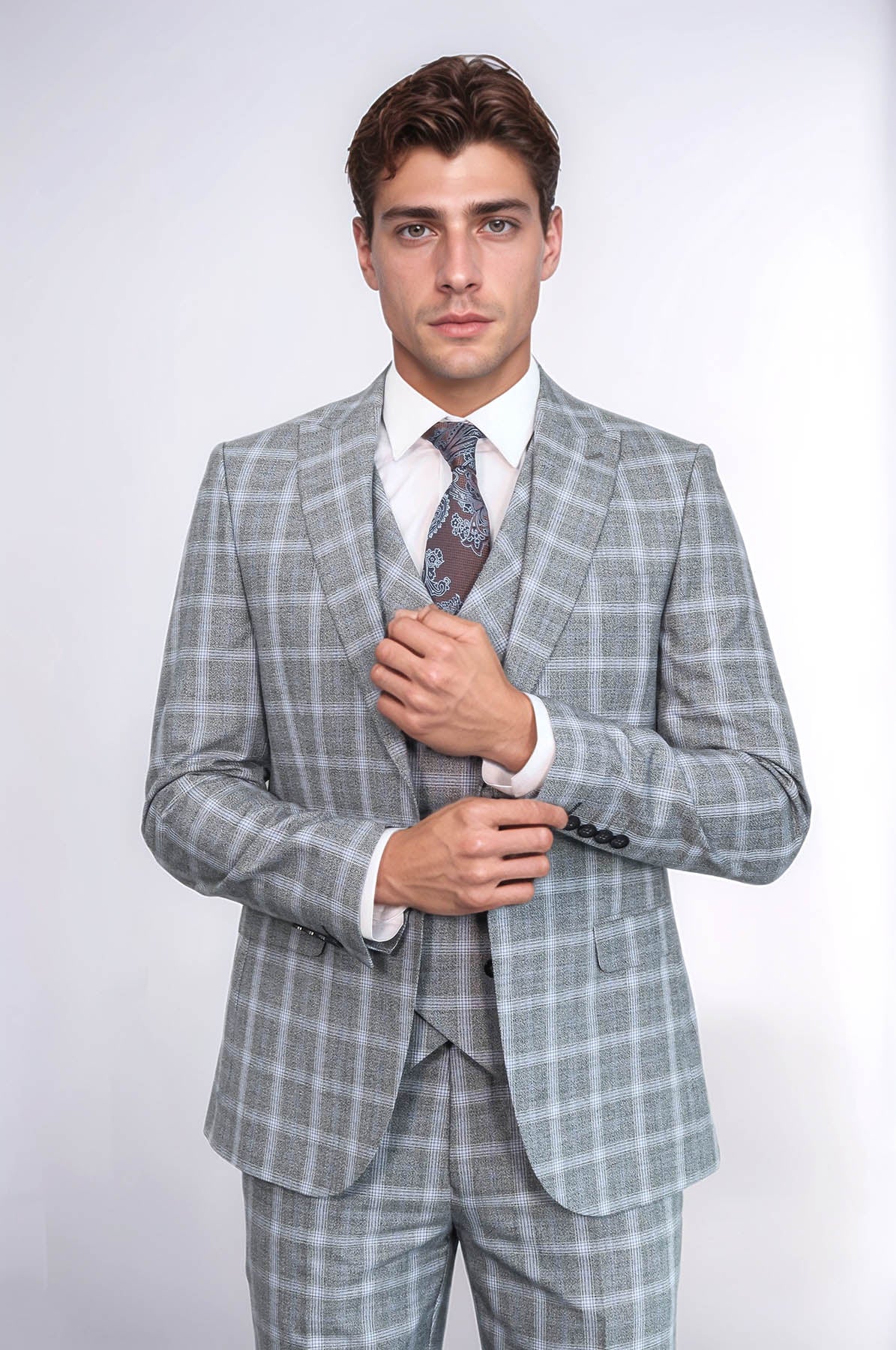 Double Breasted Grey Suit | Wessi