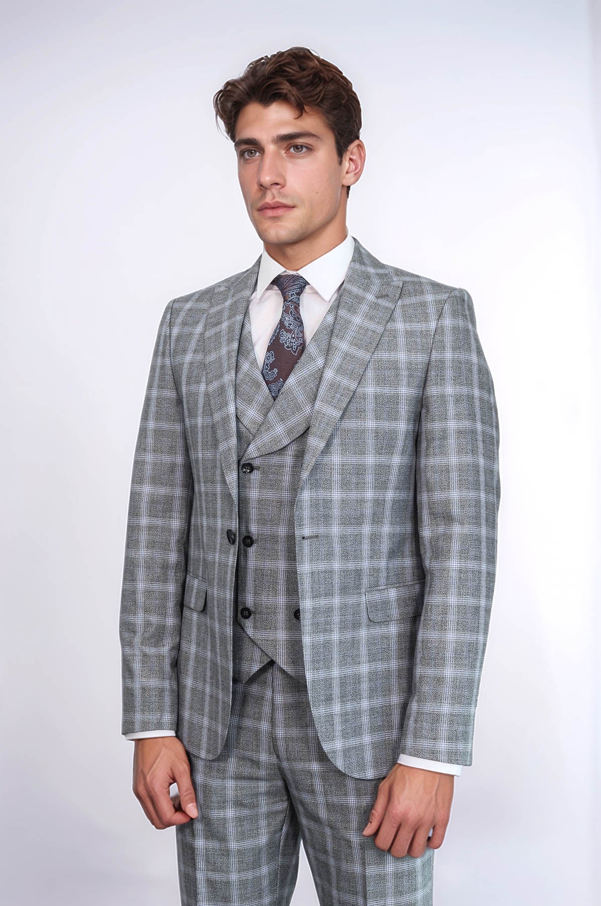 Double Breasted Grey Suit | Wessi