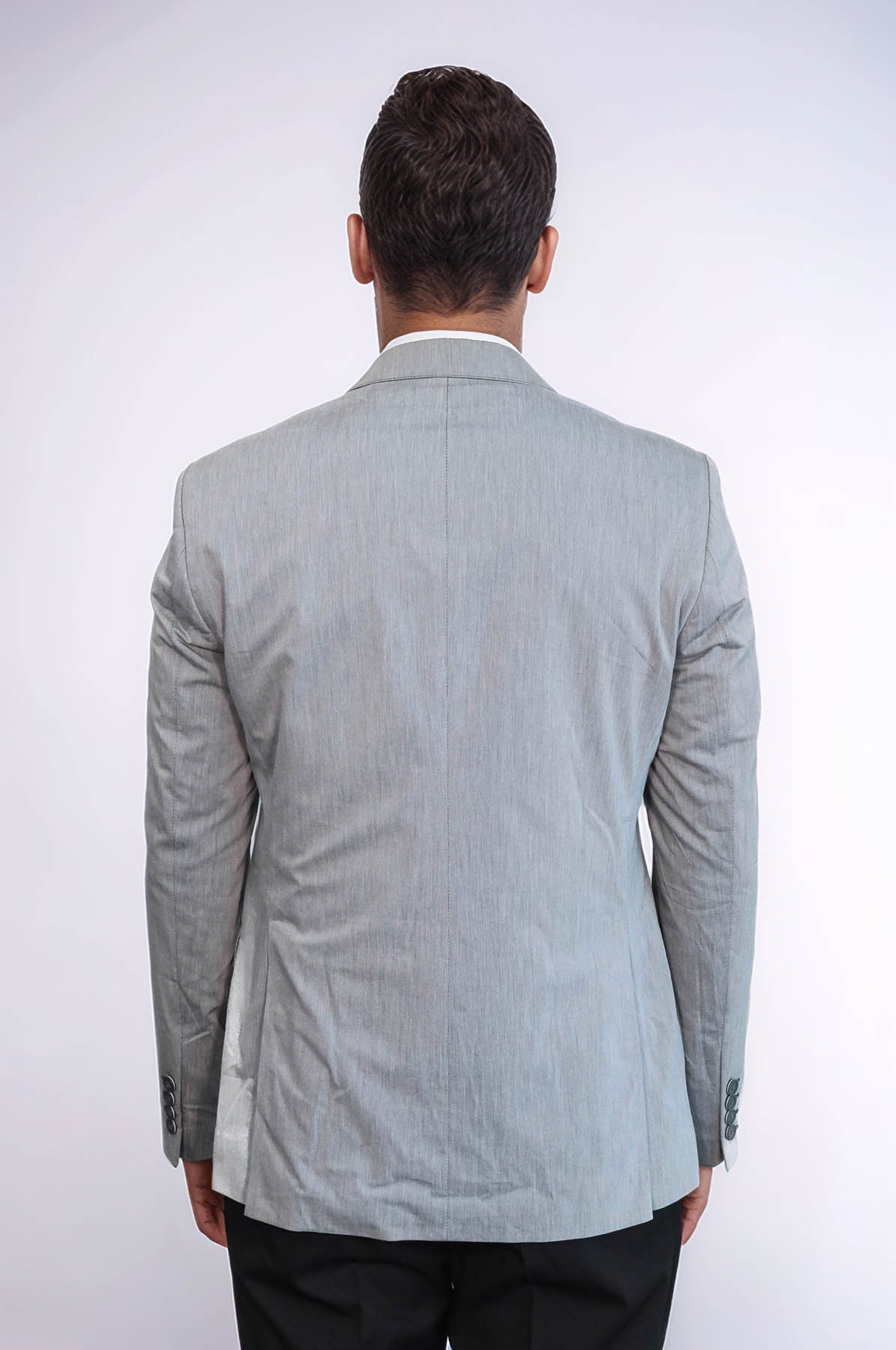 Black Double Breasted Vest Grey Men Suit - Wessi
