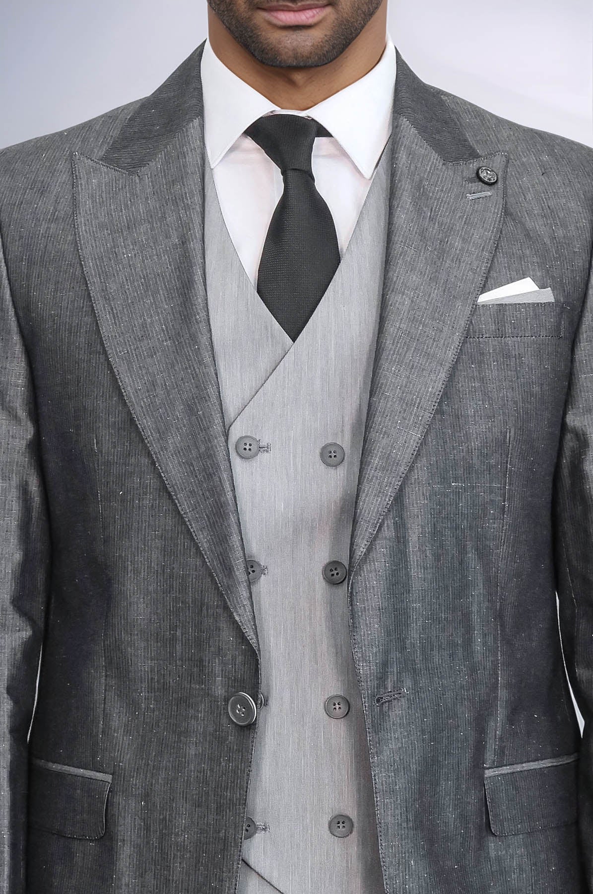 Grey Vested Suit  - Wessi