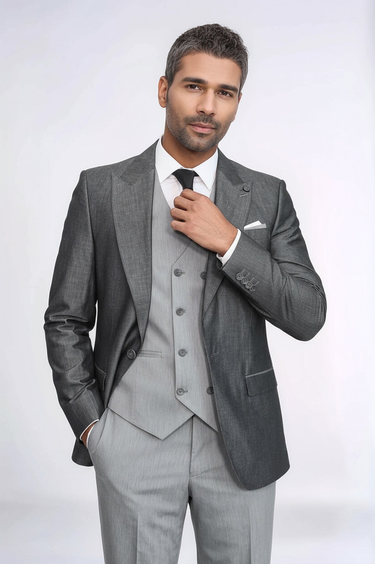 Grey Vested Suit  - Wessi