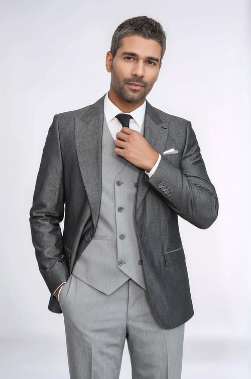 Grey Vested Suit  - Wessi