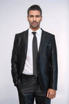 Shiny Black Men Suit - Wessi