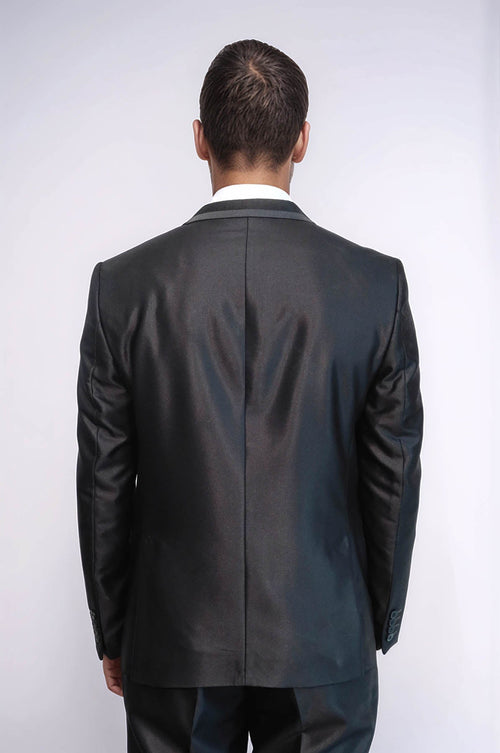 Shiny Black Men Suit - Wessi