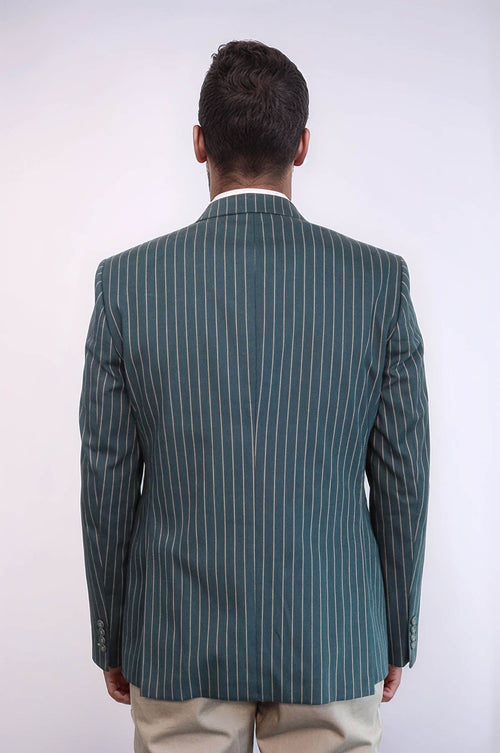 Striped Jacket Green Men's Suit | Wessi