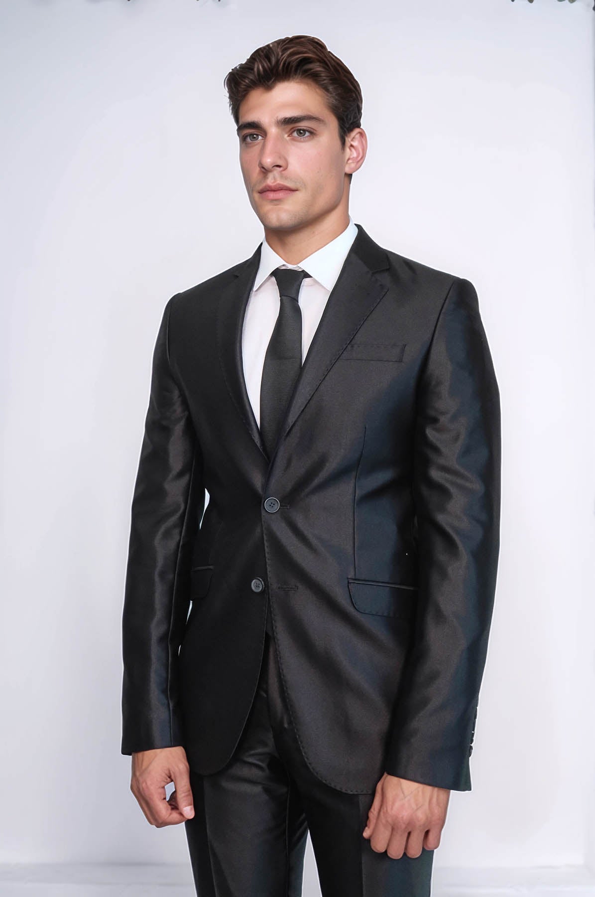 8 Drop Shiny Black Suit - Wessi
