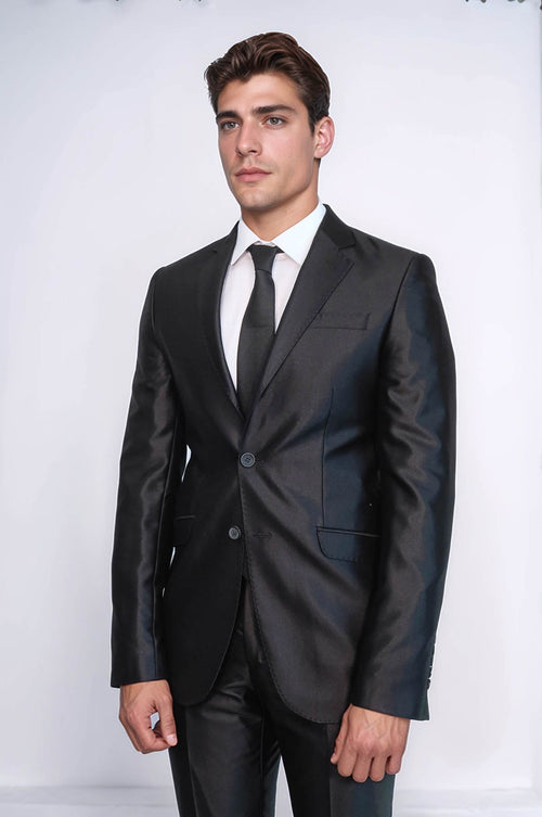 8 Drop Shiny Black Suit - Wessi
