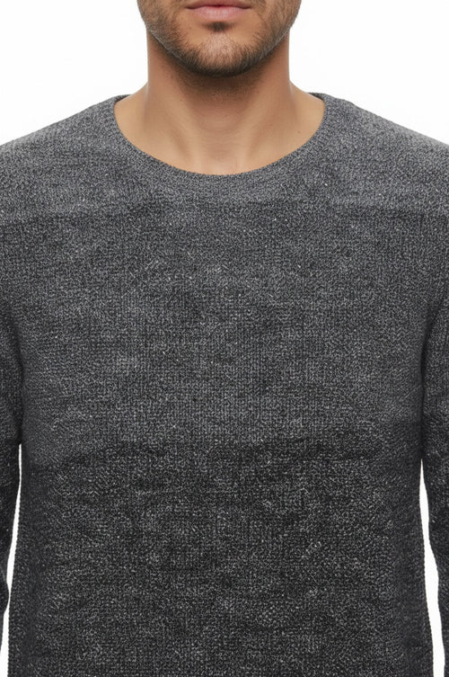 Circle Neck Patterned Grey Knitwear - Wessi