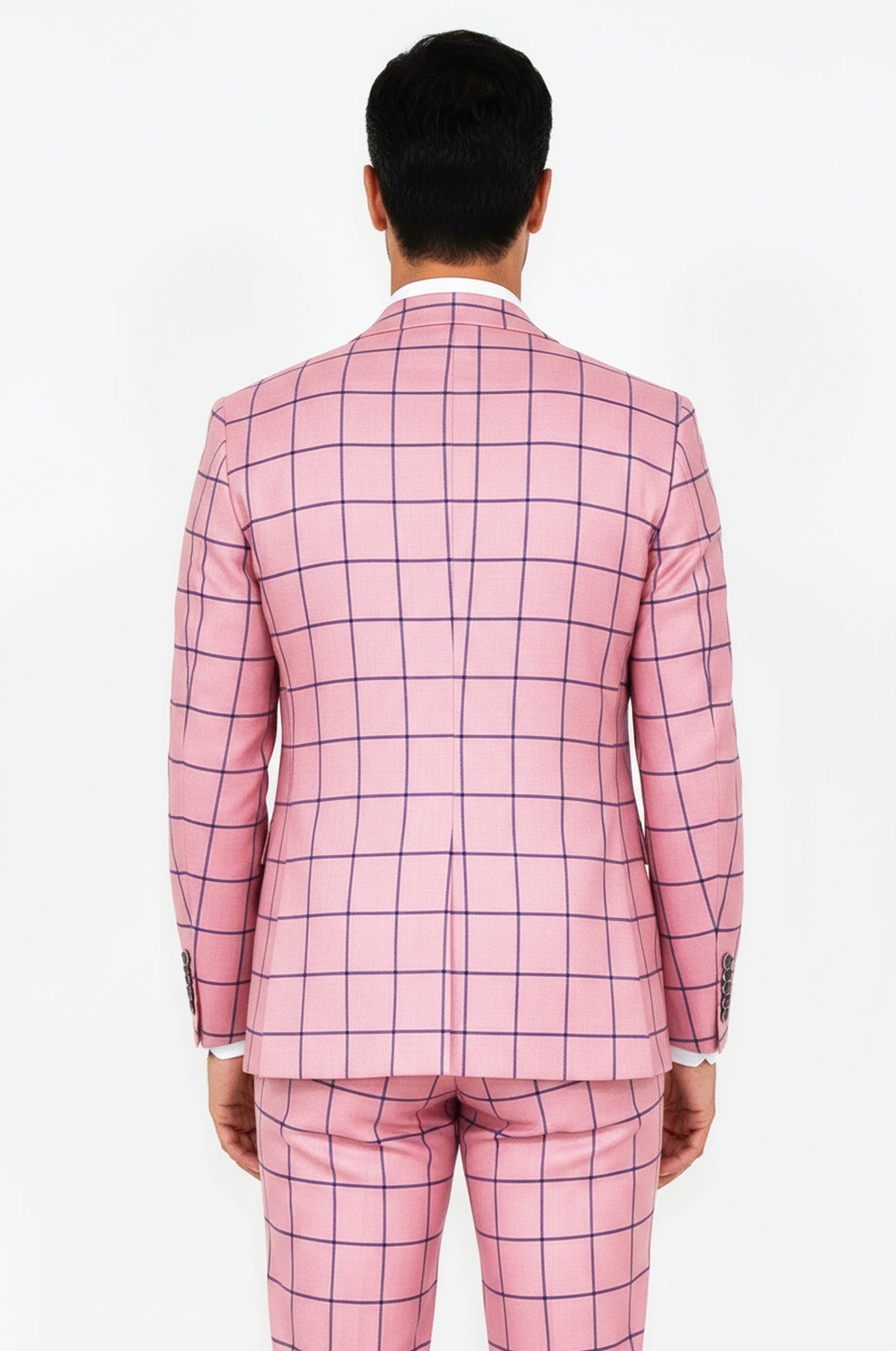 Slim Fit Patterned Pink Men Combination Suit - Wessi