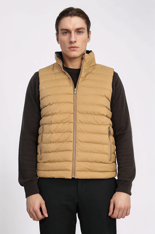 Reversible Puffer Yellow Men Down Vest - Wessi