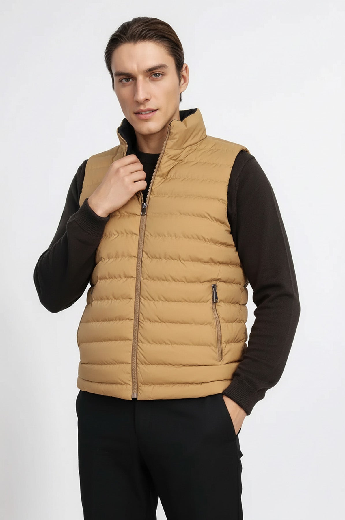 Reversible Puffer Yellow Men Down Vest - Wessi
