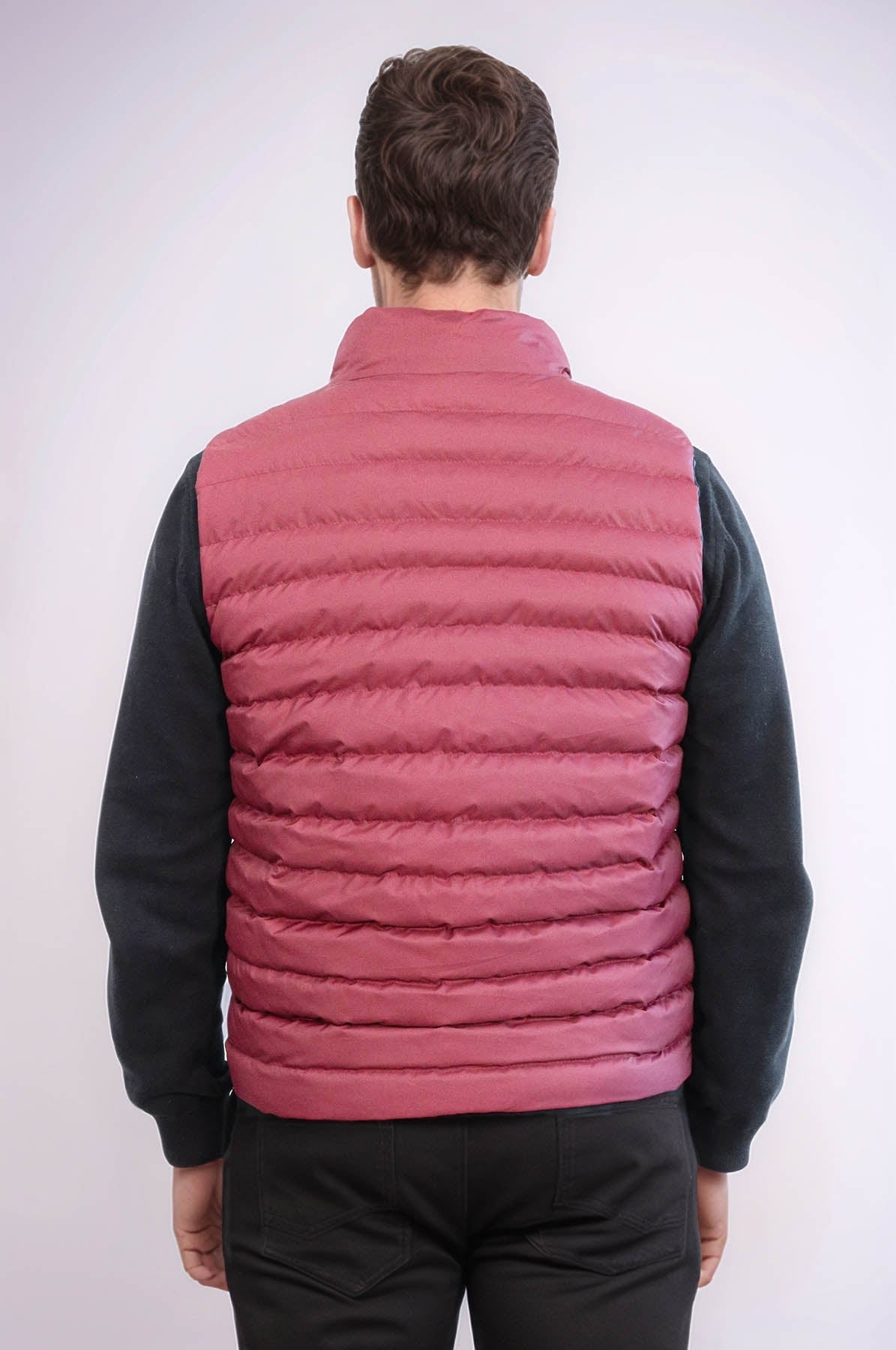 Reversible Puffer Burgundy Men Down Vest - Wessi
