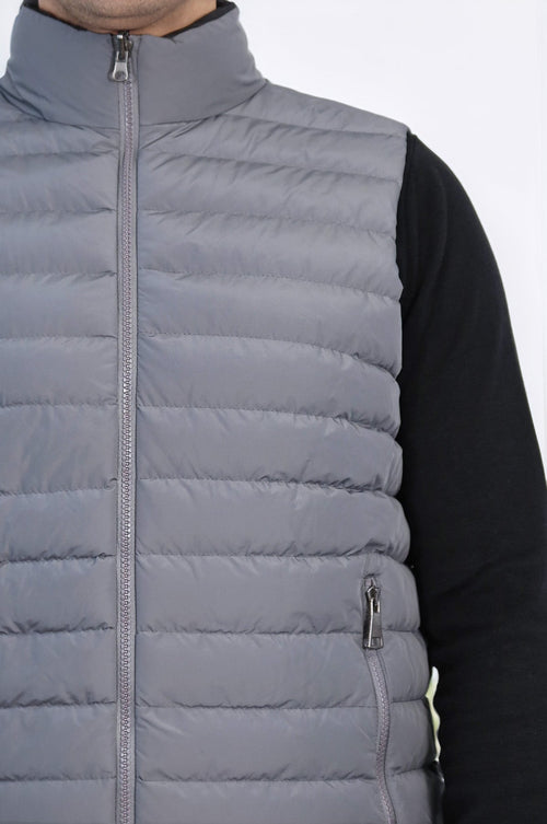 Reversible Puffer Grey Men's Down Vest - Wessi