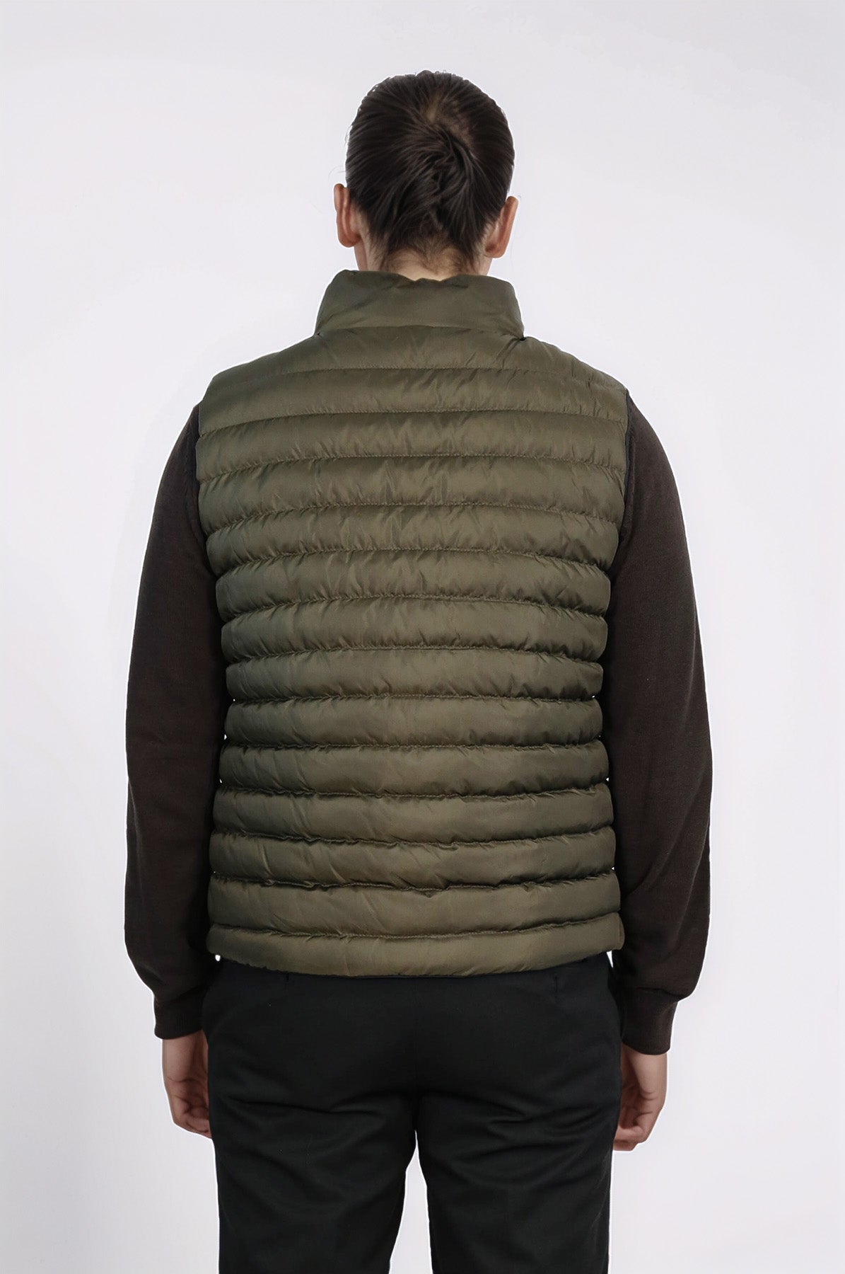 Reversible Puffer Green Men Down Vest - Wessi