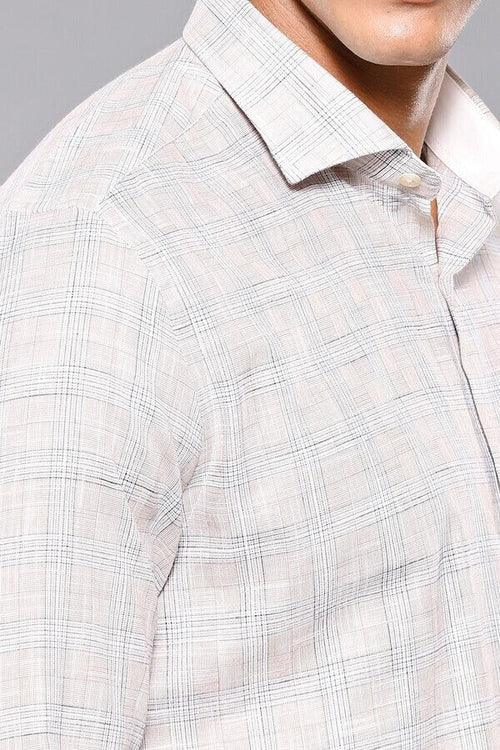Checked Beige Shirt - Wessi