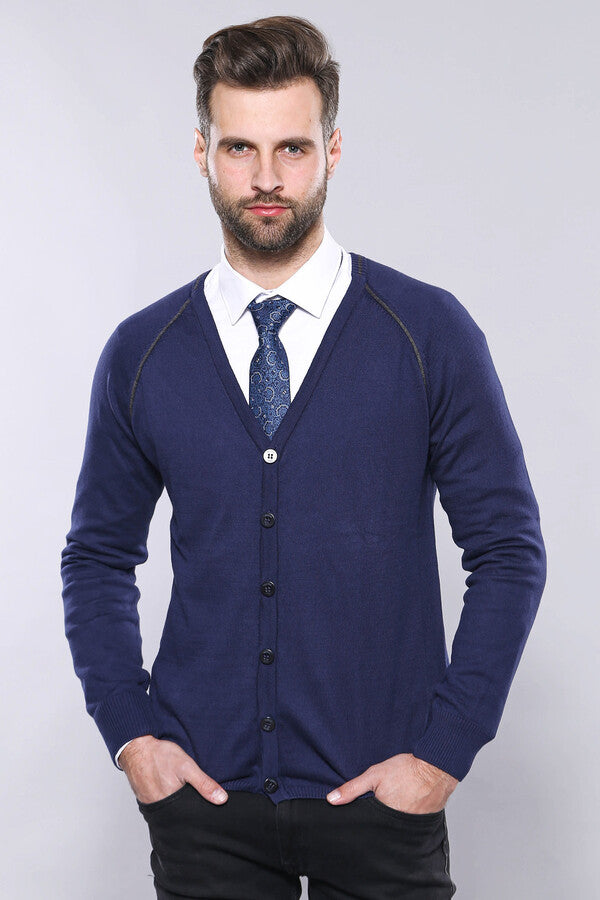 Cotton Knitwear Navy Blue - Wessi