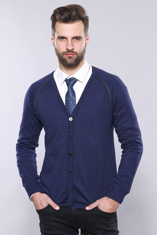 Cotton Knitwear Navy Blue - Wessi
