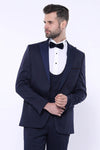 Detachable Lapel Navy Suit | Wessi