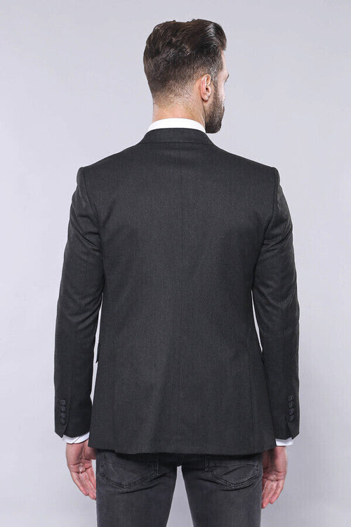 Smoked Plain Blazer Vest Set | Wessi