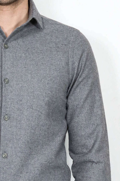 Plain Slim Fit Grey Men Lumberjack Men Shirt - Wessi