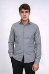 Plain Slim Fit Grey Men Lumberjack Men Shirt - Wessi
