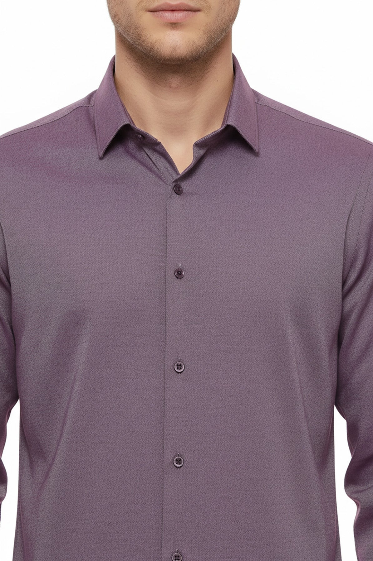 Burgundy Patterned Long Sleeve Shirt - Wessi