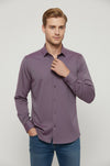 Burgundy Patterned Long Sleeve Shirt - Wessi