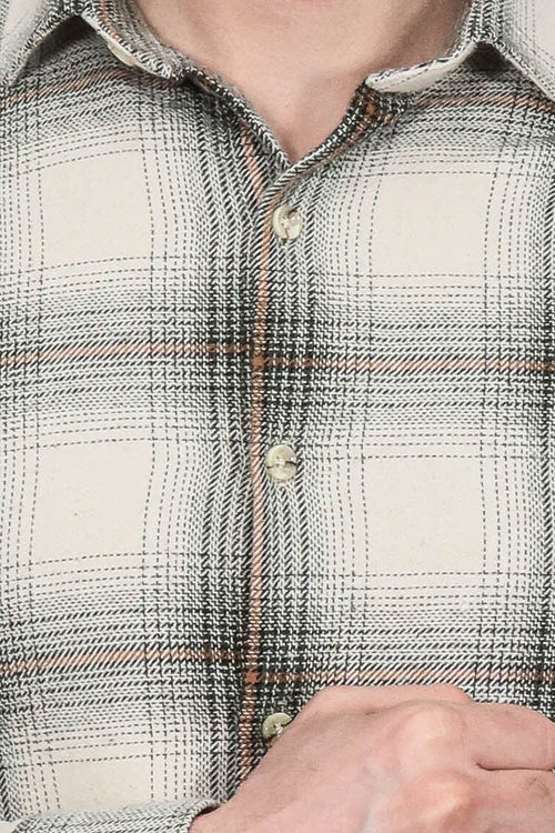 Checked Beige Men Lumberjack Shirt - Wessi