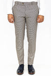 Houndstooth Patterned Light Brown Men Pants - Wessi