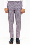 Houndstooth Patterned Light Purple Men Pants - Wessi