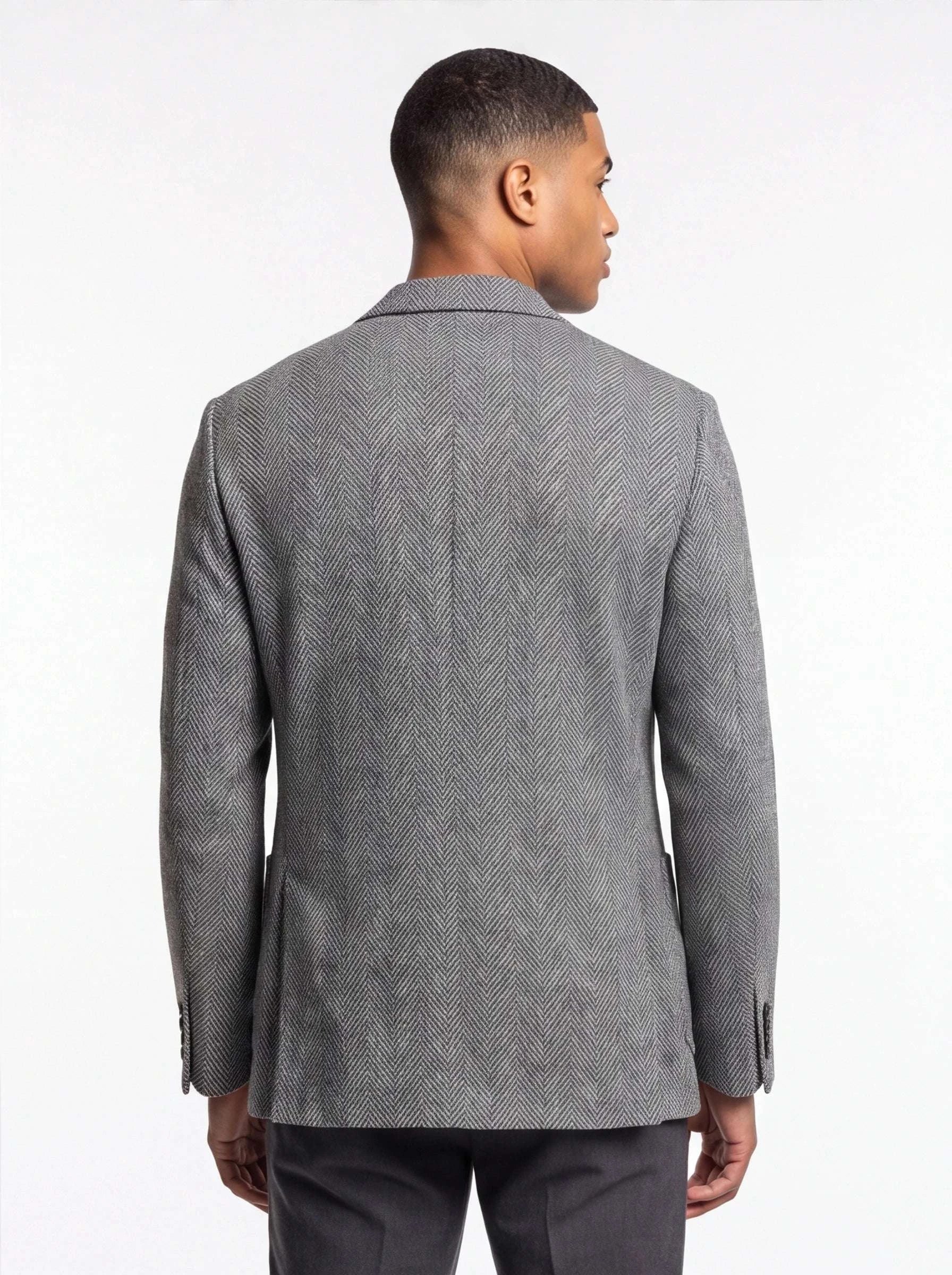 Men's Wool Blazer Herringbone Pattern Casual Business Suit Jacket Koala Sydney 