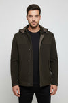 Zippered Sleeve Hooded Green Coat - Wessi