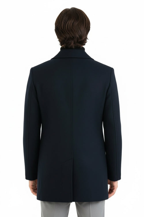 Double Breasted Wide Lapel Cachet Green Men Coat - Wessi