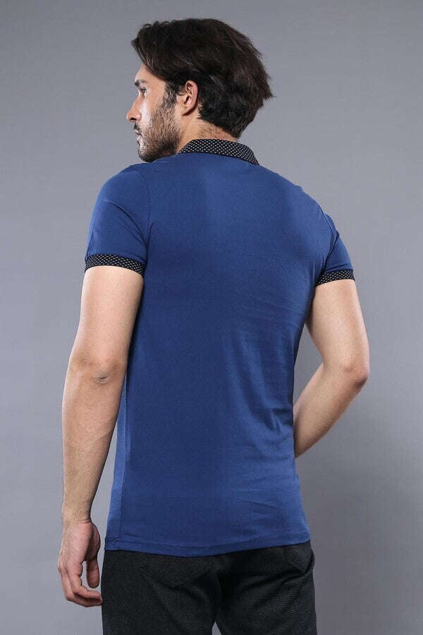 Men's Blue Polo Shirt Navy Detailed | Wessi