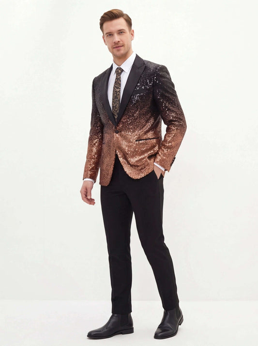Shimmering Sequin Slim-Fit Tuxedo Blazer Koala Sydney 
