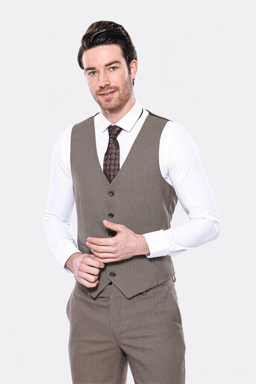 Dark Brown Men  Vest - Wessi