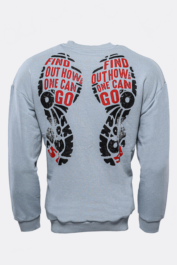Grey Letter Printed Sweatshirt - Wessi