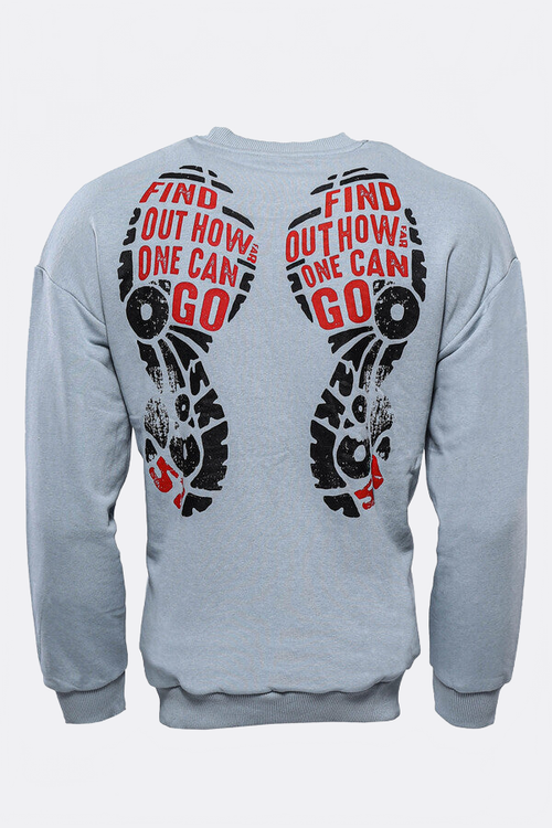 Grey Letter Printed Sweatshirt - Wessi
