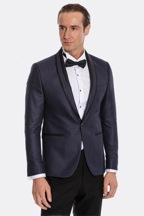 Burgundy Shawl Lapel Patterned Suit | Wessi