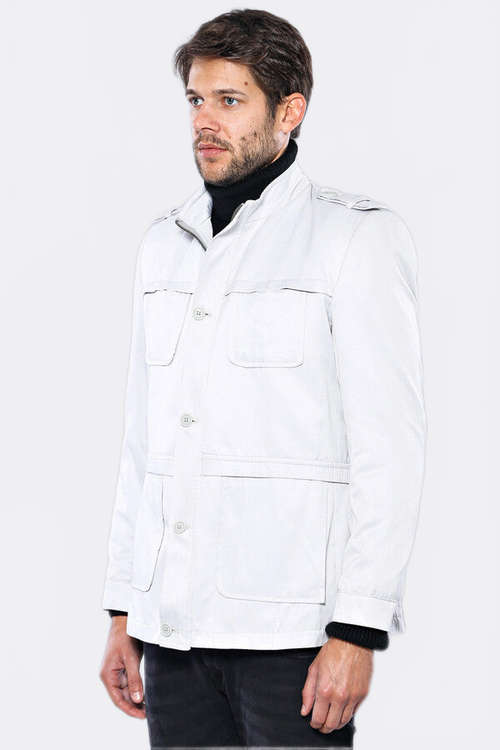 Double Breasted Cream Trench Coat - Wessi