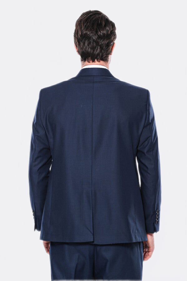 4 Drop Navy Blue Polyviscose Suit | Wessi - Wessi