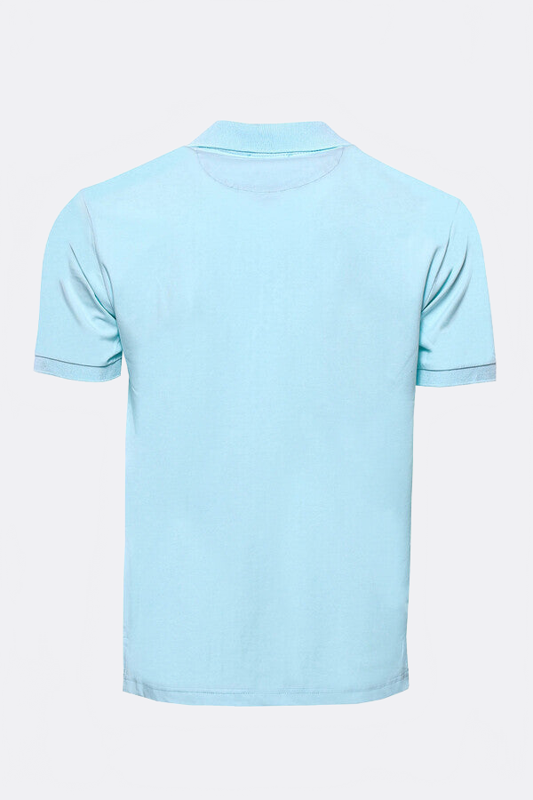 Sky Blue Polo Collar T-shirt - Wessi