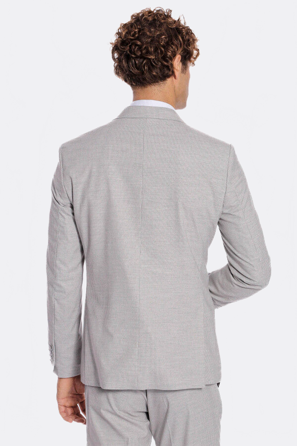 2 Piece Striped Grey Men Suit - Wessi