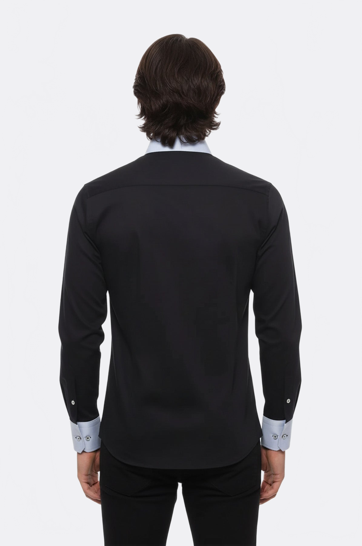 Cotton- Satin Black Men's Sport Shirt - Wessi