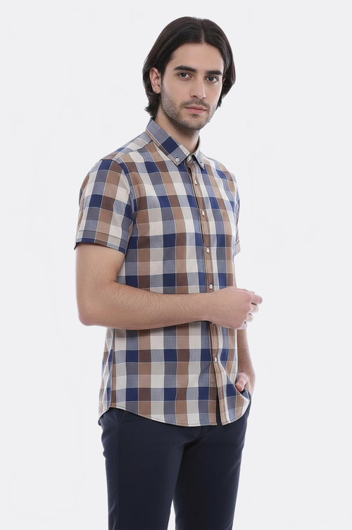Plaid-Patterned Cotton Shirt - Wessi