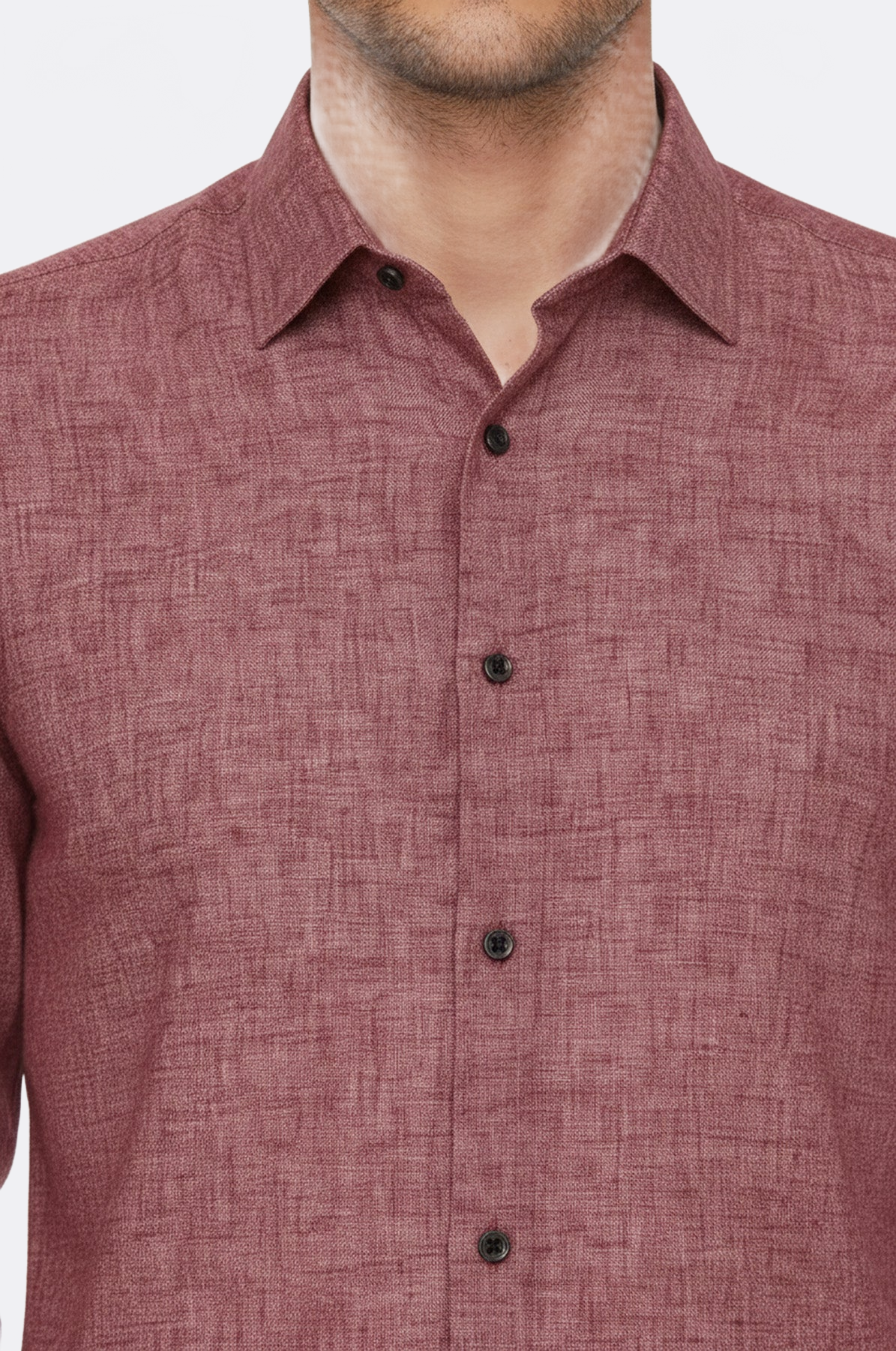Slim Fit Patterned Burgundy Men Shirt - Wessi