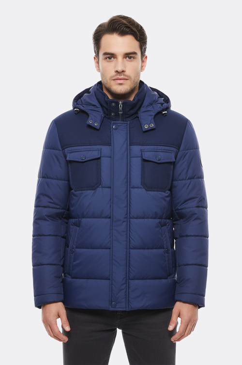 Puffer Navy Blue Men Coat - Wessi