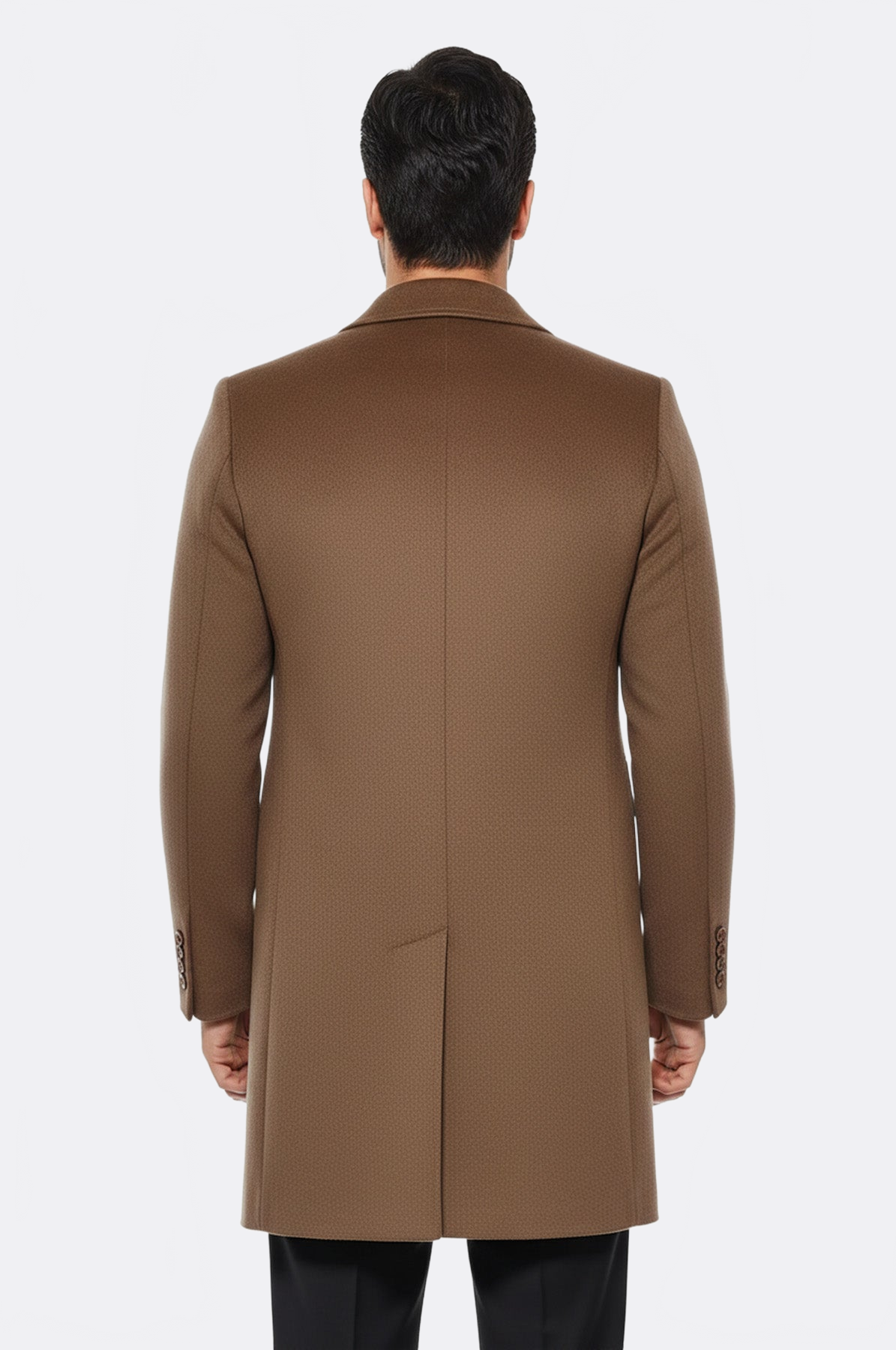 Brown Men Long Coat - Wessi