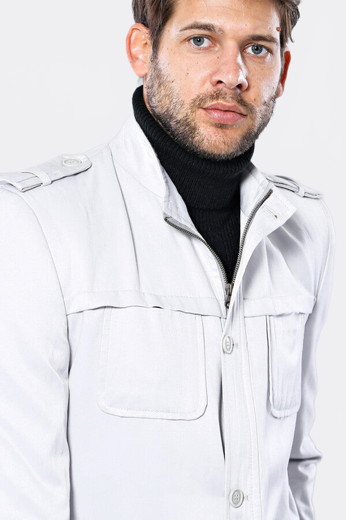 Double Breasted Cream Trench Coat - Wessi