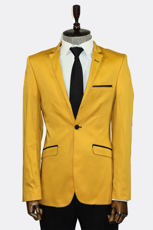 Single Button Collar Garni Tippet Yellow Jacket-Wessi